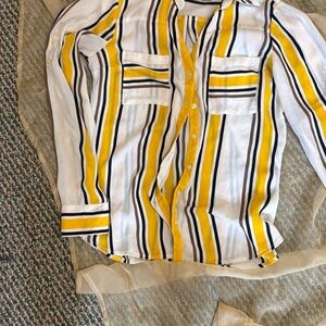Express Yellow and Black Striped Shirt